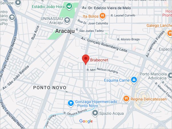 Mapa indicando a localização da Brabecnet